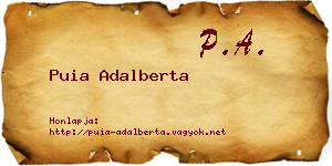 Puia Adalberta névjegykártya